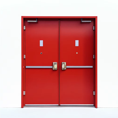 Commercial Steel Fire Door with 2-hour Fire Resistance, Modern Access Control Panel, Suitable for School Projects