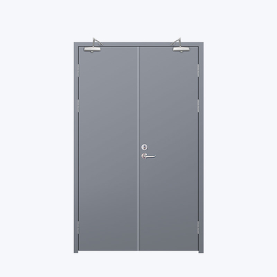 Red Color 1 Hour Rated Steel Fire Exit Doors Sound Insulation Standard Size 3' X 7'